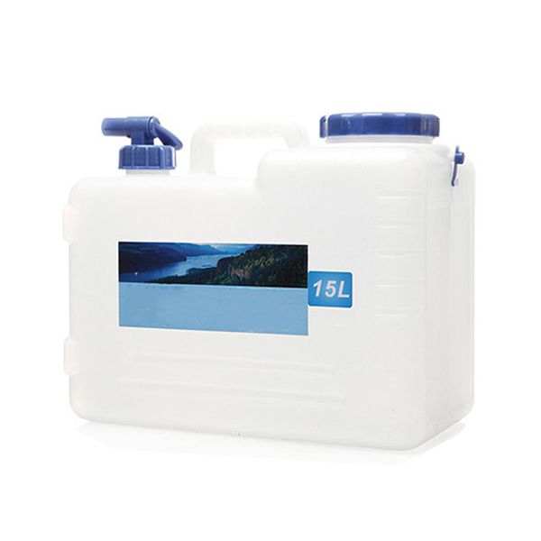outdoor bags camping travel car water bucket carrier canister with water-tap & leak proof lid 15l